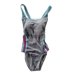 Aquabelle One Piece Womens 14 Swimsuit Swim Beach Resort Cruise Grey Padded